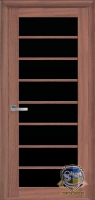 дверное полотно Виола с черным стеклом, цвет: ольха3D
