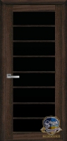 дверное полотно Виола с черным стеклом, цвет: орех 3D