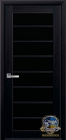 дверное полотно Виола с черным стеклом, цвет: Венге DeWild