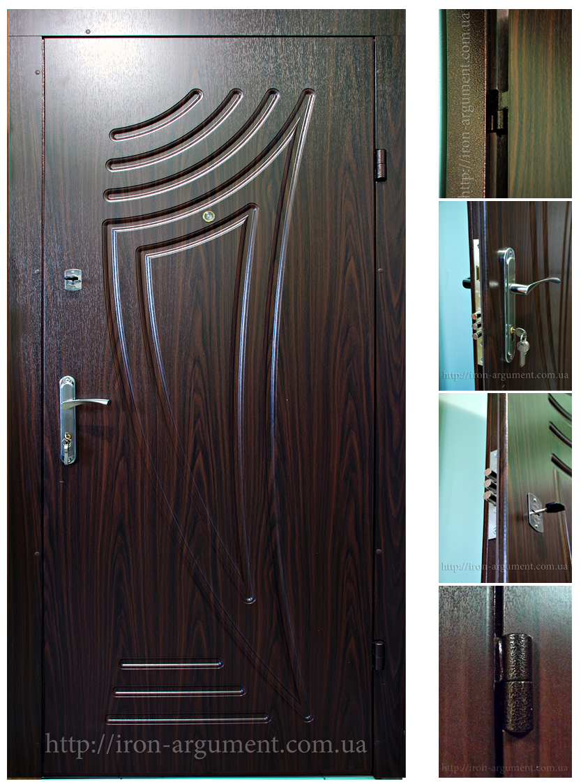 двери входные с МДФ накладками, цвет: темный орех, модель двери: Б-4